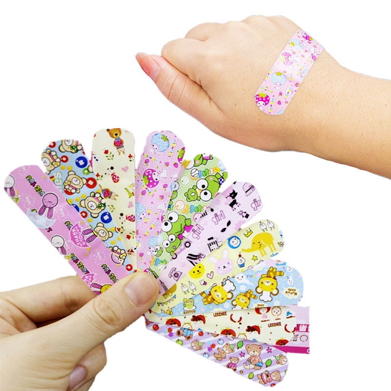 100pcs/set Cartoon Transparent Band Aid Kawaii Non-transparent Wound Plaster for Children Kids Medical Strips Cute Bandage Patch