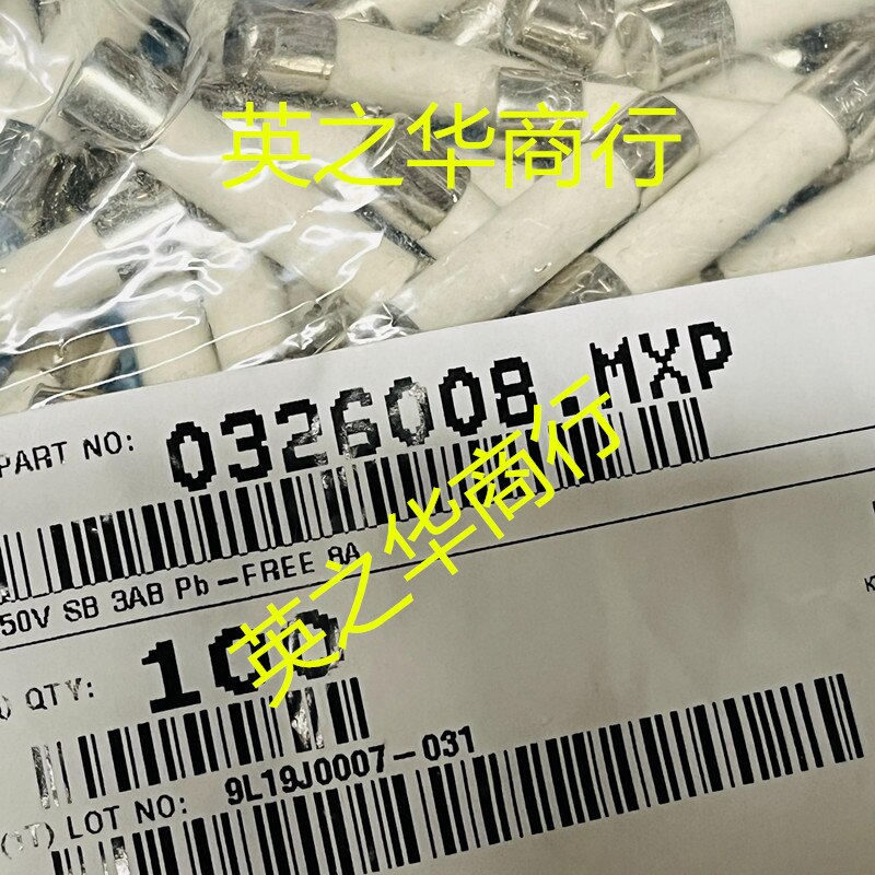 30pcs original new 0326008.MXP ceramic slow blow fuse tube 250V 8A without pin 6.3x32mm