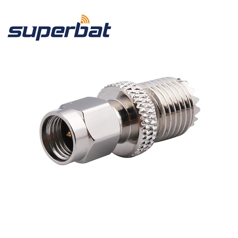 Superbat 5pcs Mini-UHF to SMA Adapter Mini-UHF Female to SMA Male Straight RF Coaxial Connector