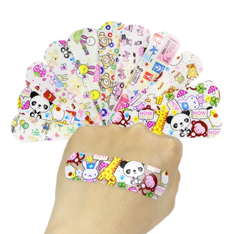 120pcs/set Cartoon Band Aid Kawaii Wound Dressing Plaster Patch for Kids Medical Strips Waterproof Hemostasis Adhesive Bandages