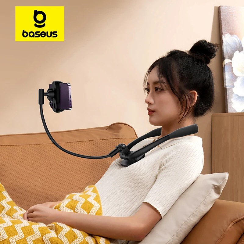 Baseus Flexible Universal Neck Phone Holder Hanging Neck Lazy Necklace Cell Phone Desk Mount Bracket