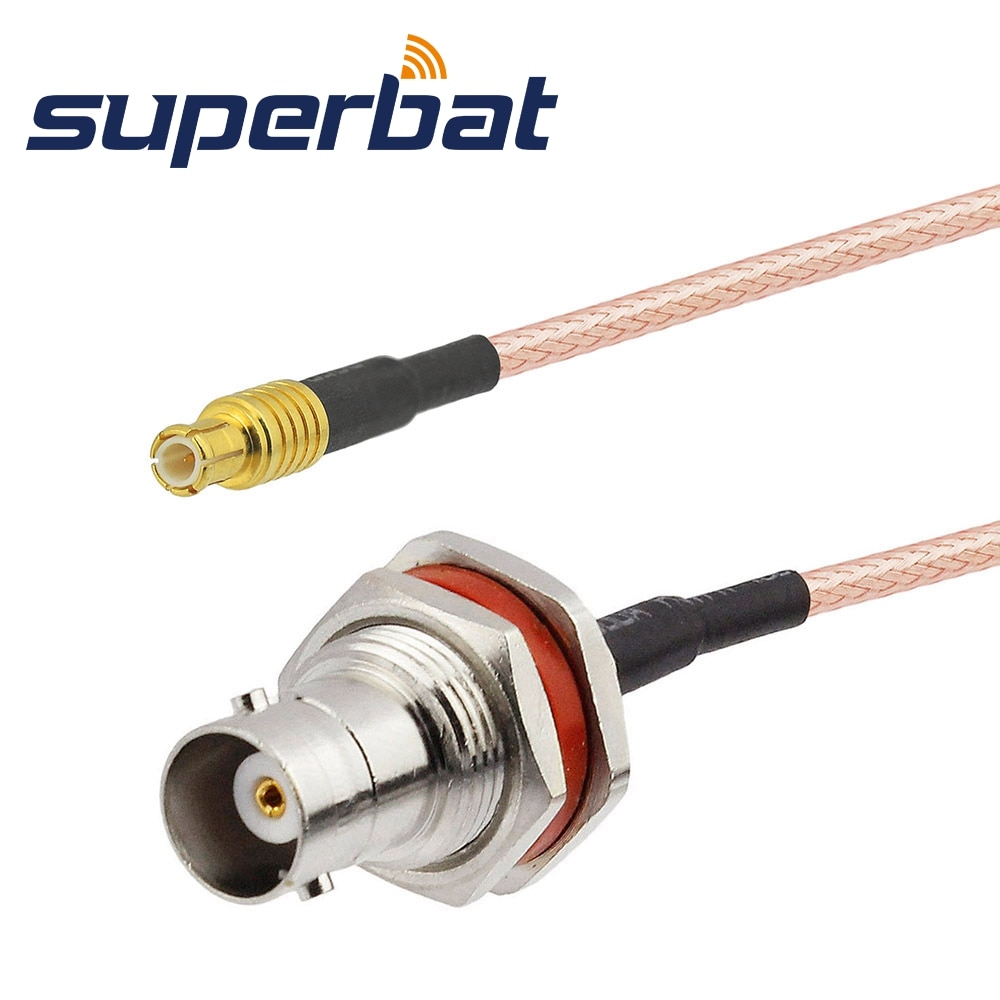 Superbat MCX Male Straight to BNC Female Bulkhead with O-ring Straight Cable RG316 15cm for Wireless