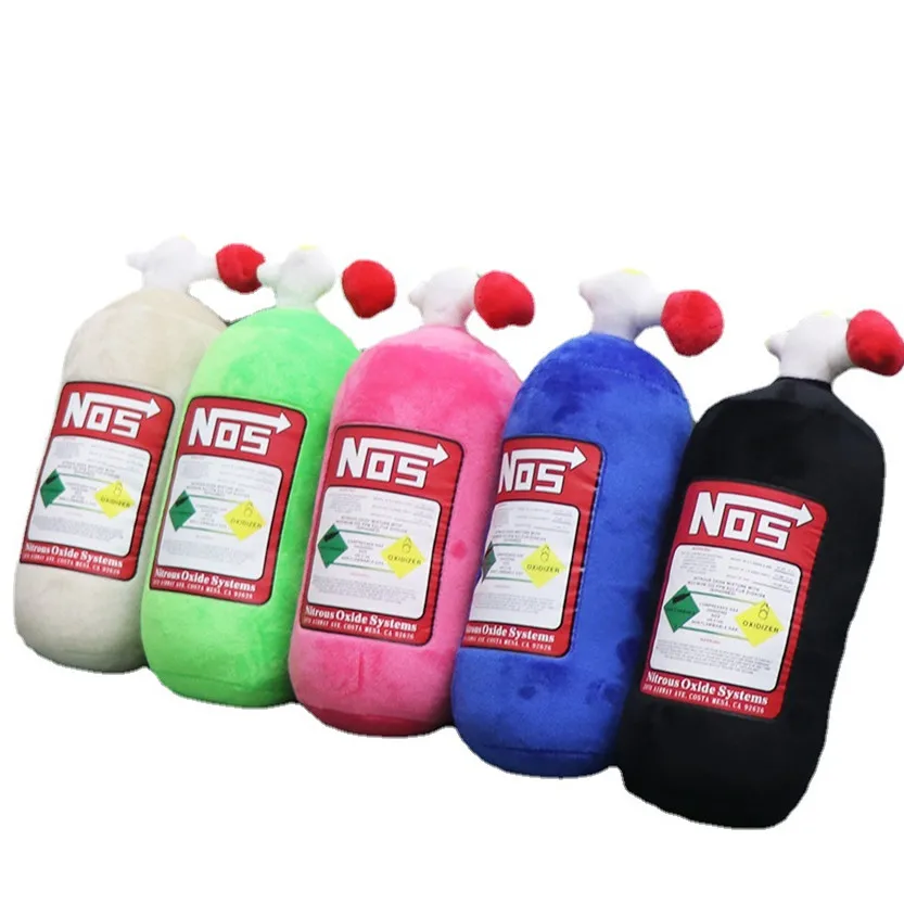 NOS Nitrous Oxide Bottle New Plush Toys Pillow Stuffed Soft Turbo JDM Cushion Gifts Car Decor