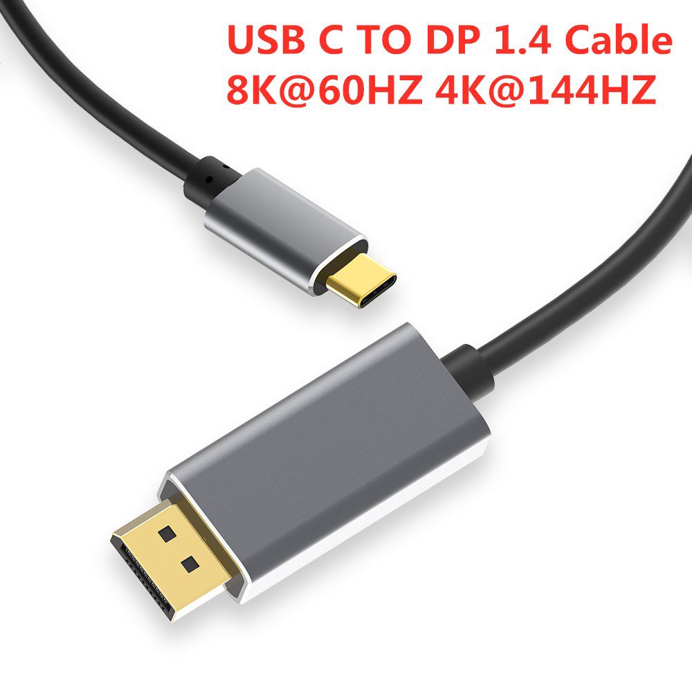 3 HDTV Aluminum Alloy Video Cord 8K 60Hz 4K 144Hz USB C to DP Cable Type-C to Displayport 1.4 For Laptop PC
