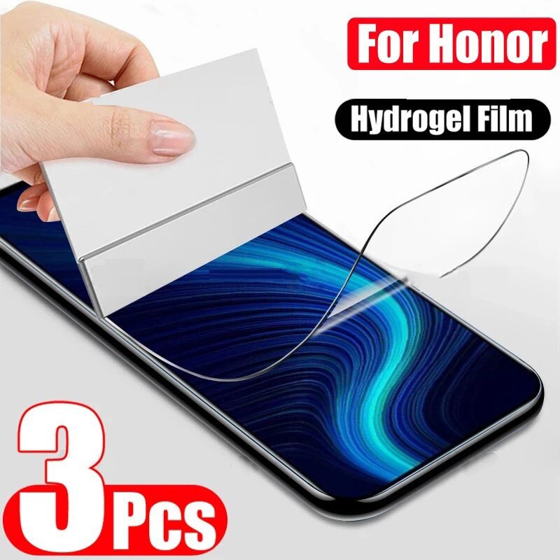 3PCS Protective Screen Protector For Honor 10 Lite 70 8x 20 9x 50 60 Pro Hydrogel Film For Huawei P50 P40 P30 Lite Not Glass