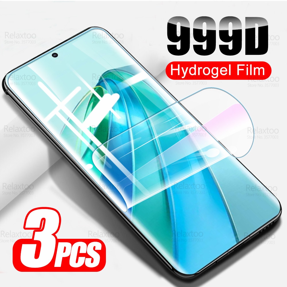 3Pcs Full Glue Curved Soft Film For Honor X9A Hydrogel Film HonorX9A Xonor X9A X 9A X9 A 5G Screen Protectors Not Tempered Glass