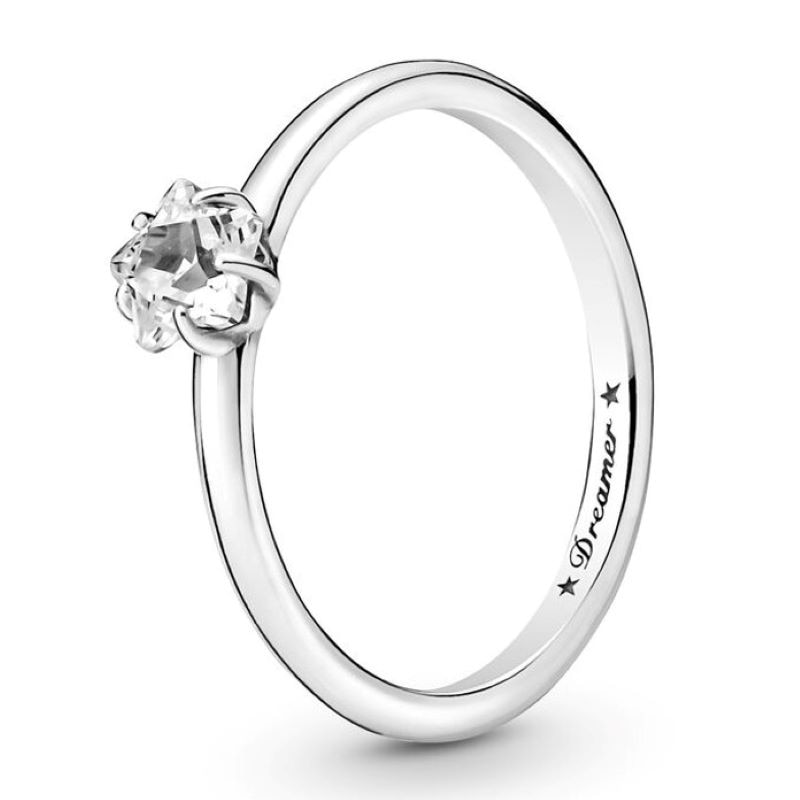 Original Moments Celestial Sparkling Star Solitaire Ring For Women 925 Sterling Silver Wedding Gift Fashion Jewelry
