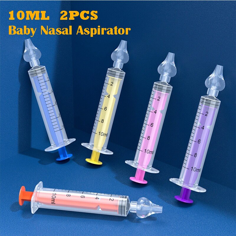 2PC10ML Baby Syringe Silicone Nasal Aspirator Nasal For Baby Infant Safe Nasal Washer Needle Tube Cleaner Newborns Nose Cleaners