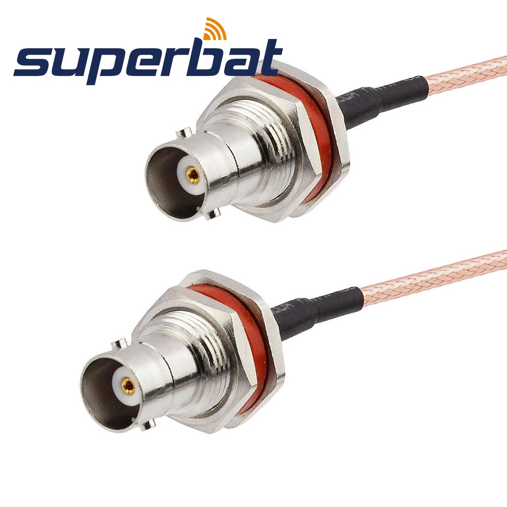 Superbat BNC Female to Jack Pigtail Cable RG316 BNC Female Bulkhead Cable 15cm