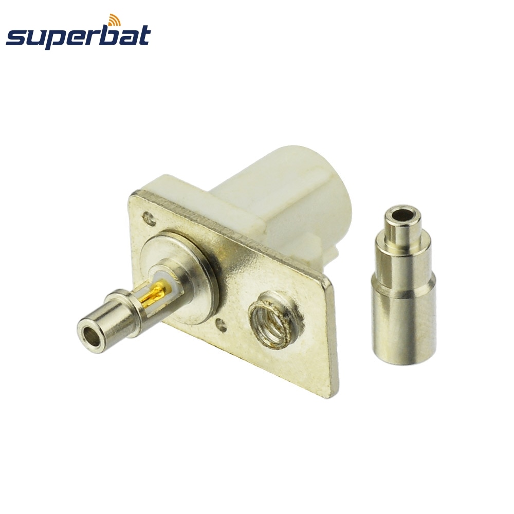 Superbat 10pcs Antenna Fakra Male Straight White Connector for Radio with Phan RF Coaxial Connector for 1.13mm,1.37mm