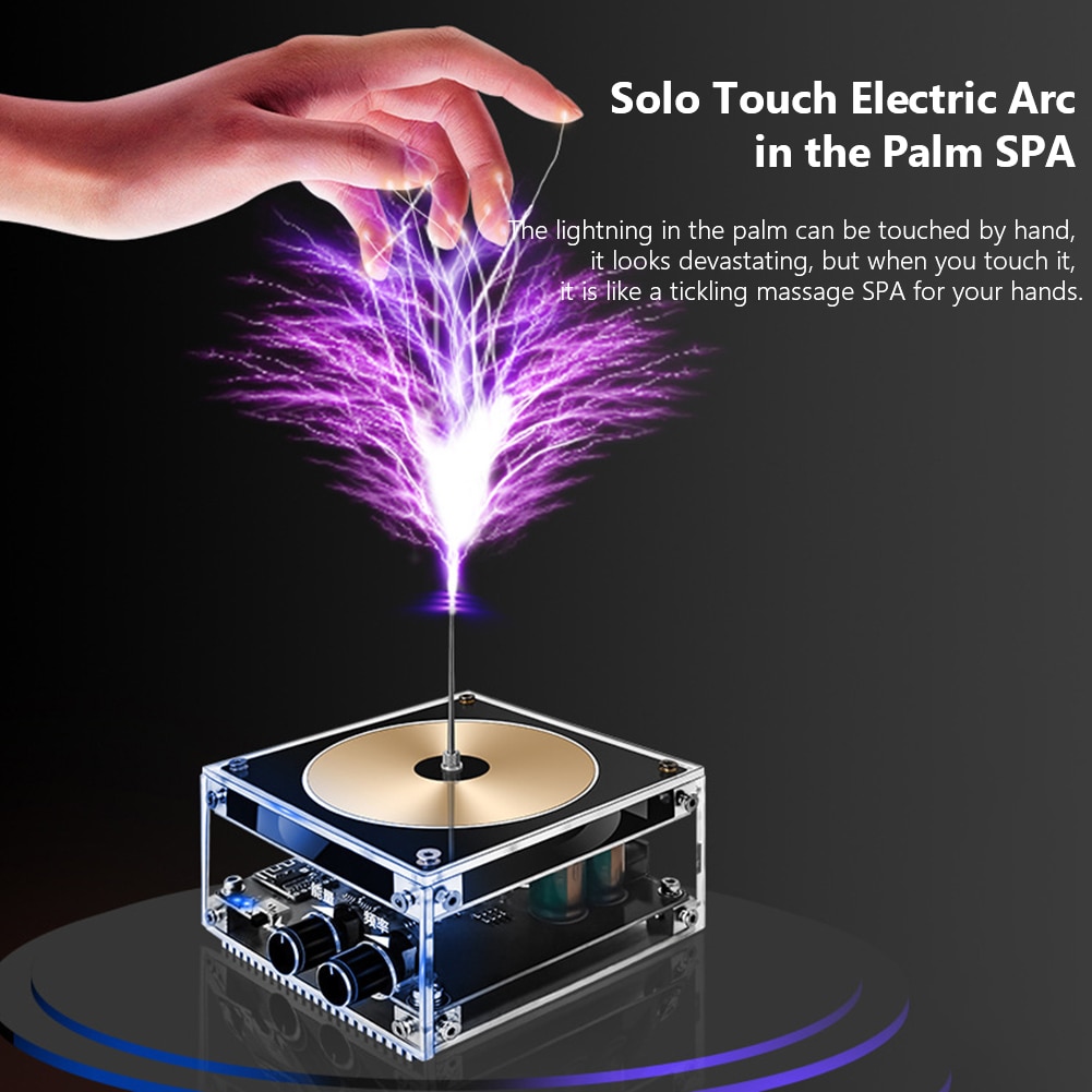 For Tesla Coil Speaker Bluetooth Music Wireless Touchable Lightning Speaker AC110-240V 120W Voltage Pulse Electric Arc Generator