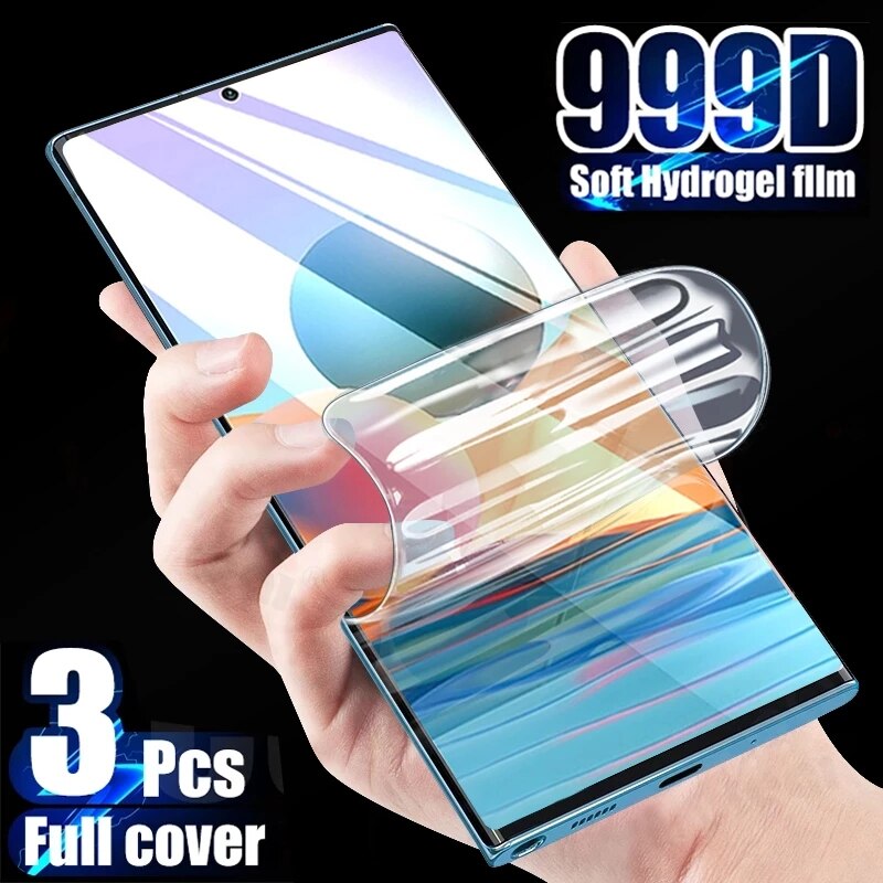 3PCS Hydrogel Film For Xiaomi Redmi Note 7 10s 11s Film For Xiaomi 10 8 9T 9A SE 12 11 Lite NE 10T 11T 12T Pro Screen Protector