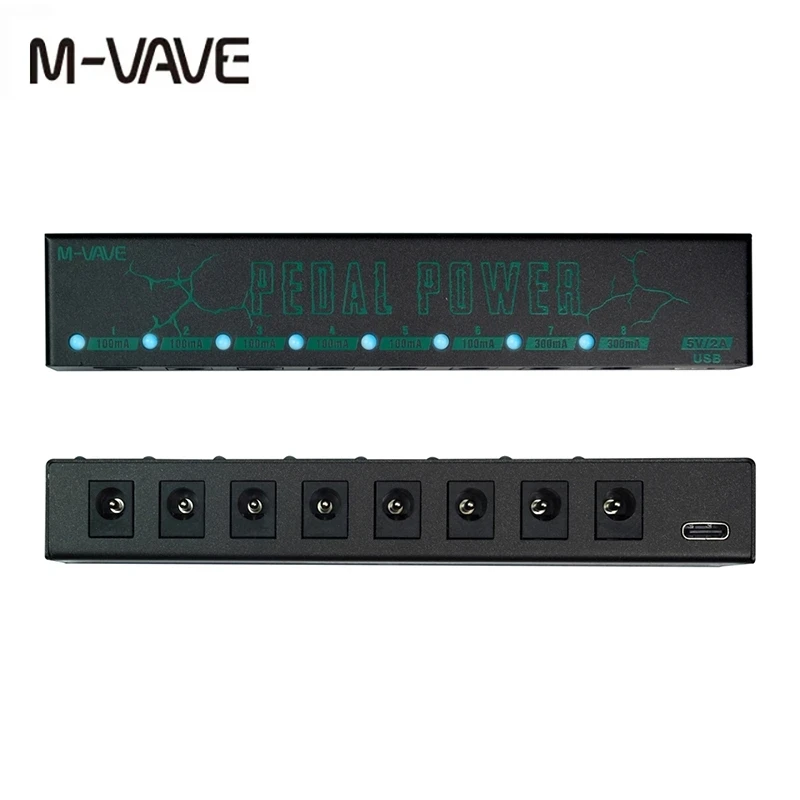 M-vave Guitar Effect Pedal Power Supply 8 Isolated DC Outputs/ 5V USB Output for 9V Protection