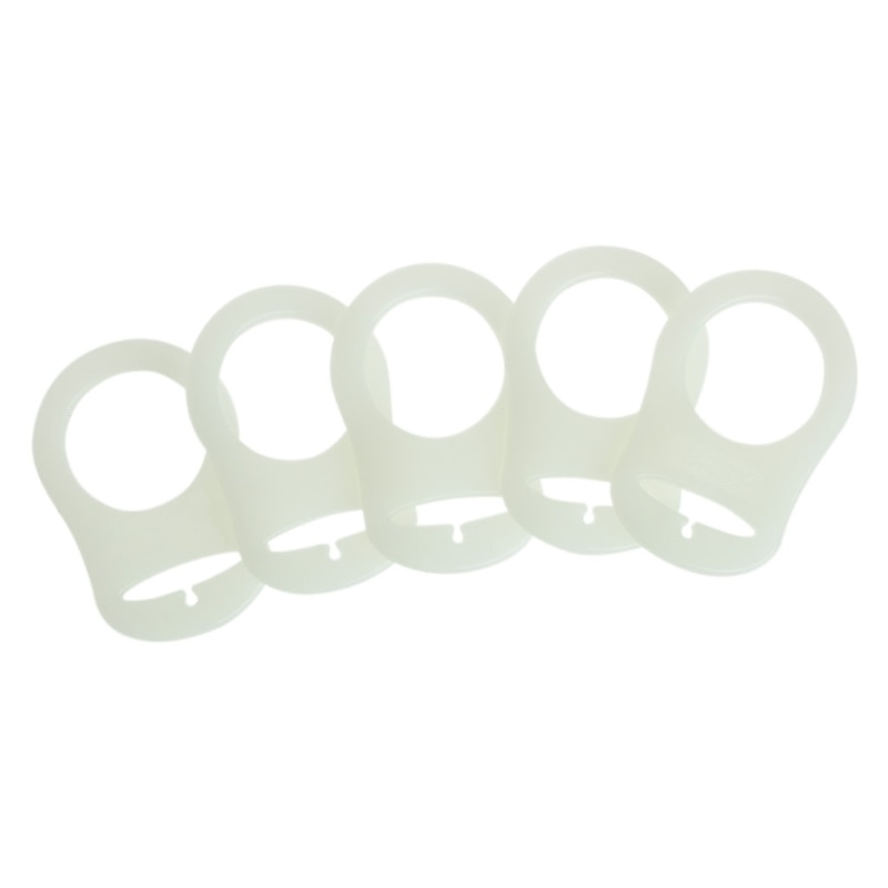 5pcs/set Baby Dummy Pacifier Holder Clip Luminous Clear Silicone Button Baby Mam Ring Dummy Pacifier Holder Clip Adapter