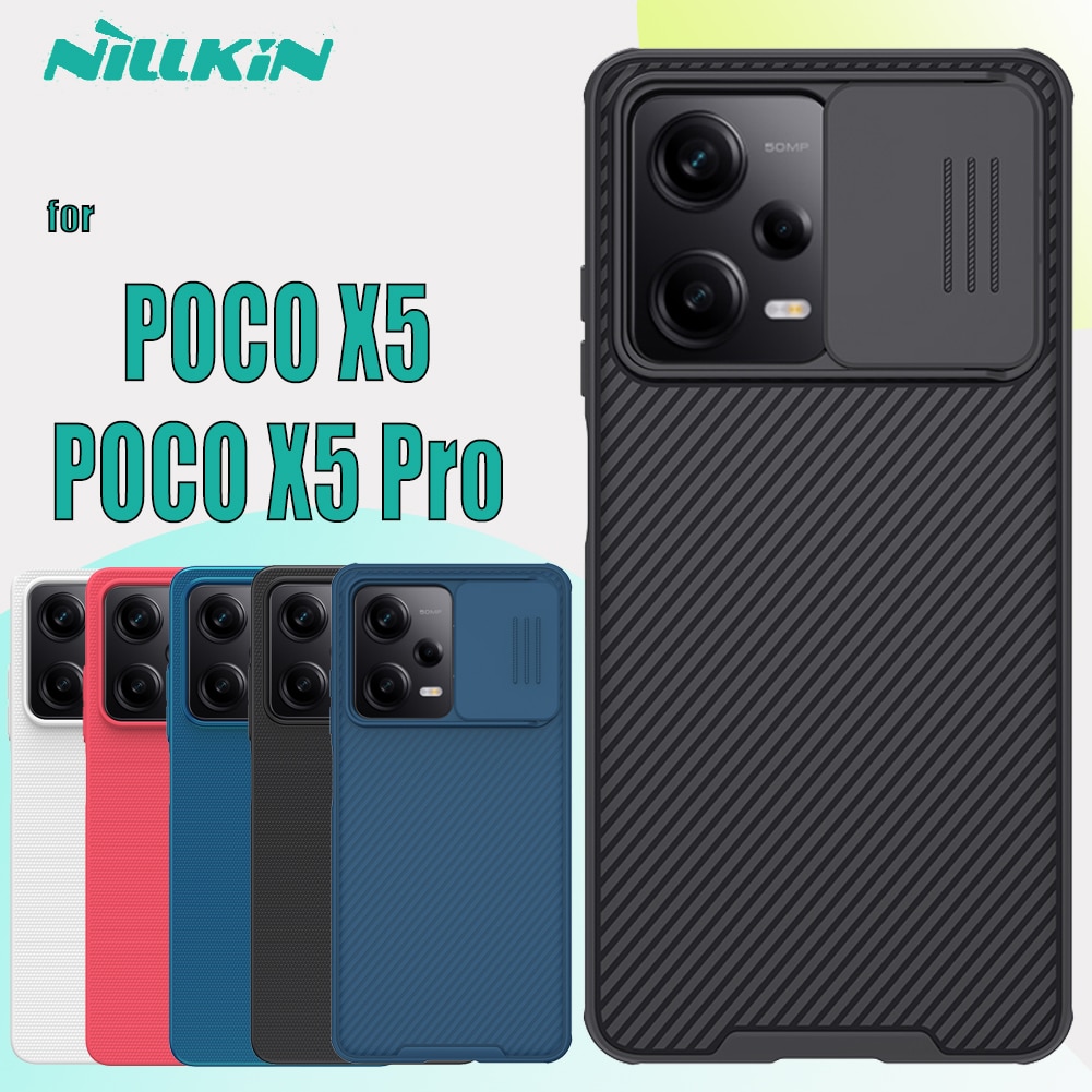 Nillkin Case for Xiaomi POCO X5 Pro Slide Camera Protect Lens Protection Frosted Shield Hard PC Back Shockproof Cover Case