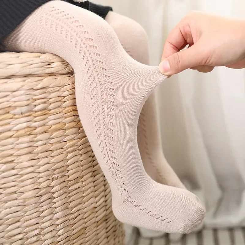Lawadka 0 to 5 Years Summer Toddler Baby Tights For Girls Fashion Knitted Ribbed Newborn Pantyhose