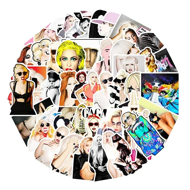 51pcs Sexy Lady Gaga Non-repetitive Waterproof Decorative Luggage Locomotive Mobile Phone Car