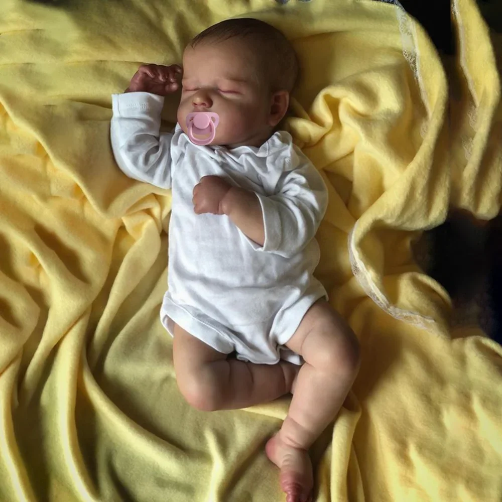 50CM Realistic Finished Bebe Reborn Silicone Vinyl Cloth Body Doll LouLou Handmade Toy For Girls