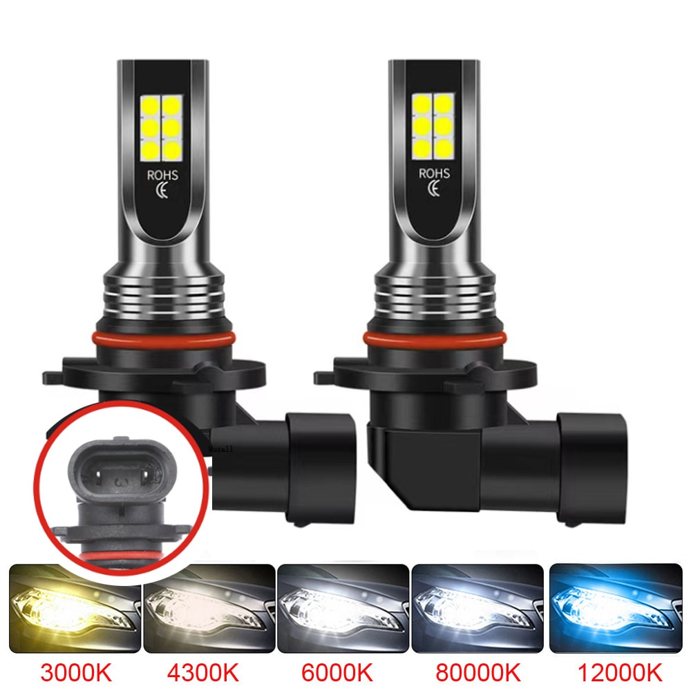 2Pcs 9005 9006 LED Headlight H11 H8 H9 H10 H1 H3 Car Fog Light Bulbs DRL H4 H7 Auto Driving Running