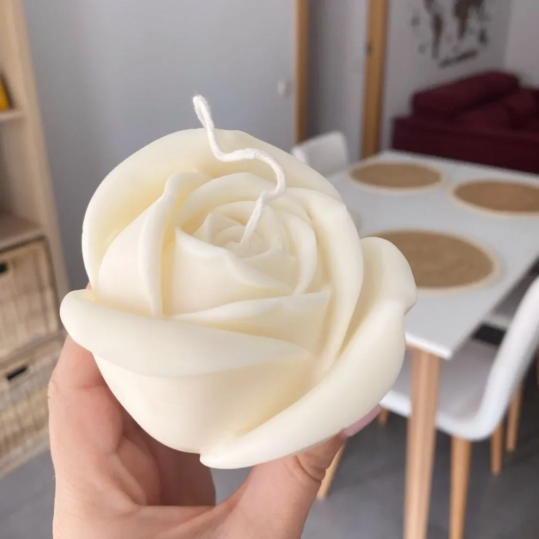 3D Large rose candle silicone mold Valentine's Day rose cake chocolate silicone mold home decoration