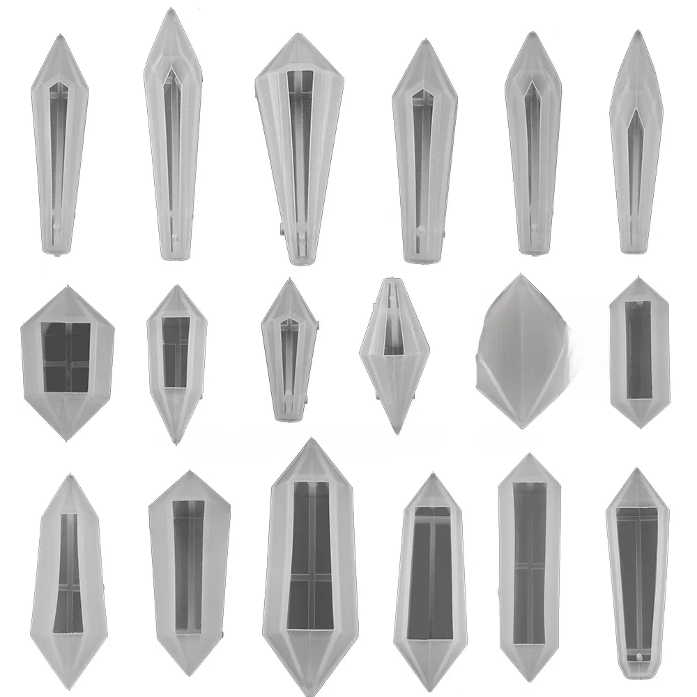 1pcs DIY Crystal Pendulum Epoxy Resin Molds Necklace Pendant UV Resin Transparent Silicone Mould For