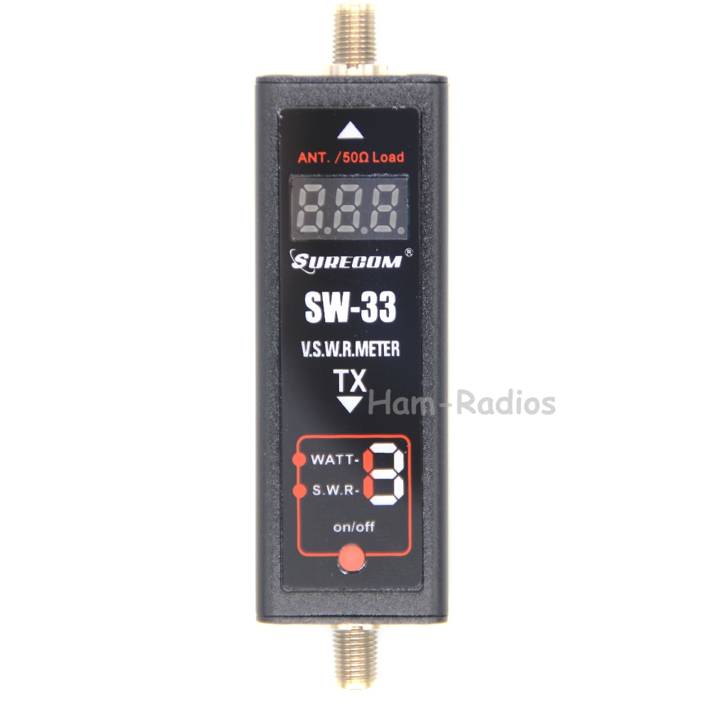 SURECOM SW-33 Mini Power&SWR Meter VHF/UHF 100MHz~520MHz Portable Tester for Ham Two Way Radio SW33 Antenna Mini Tester Coun