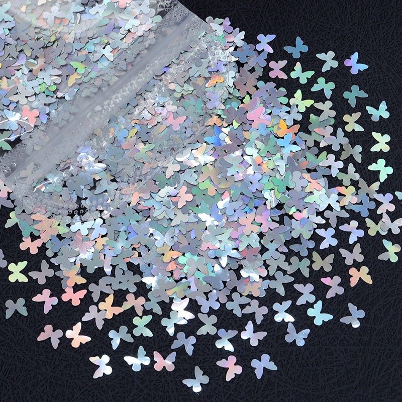 Holographic Glitter Silvery Resin Sequins Butterfly Enlish Letters Flakes Epoxy Resin Filling For DIY Jewelry Making Accessories