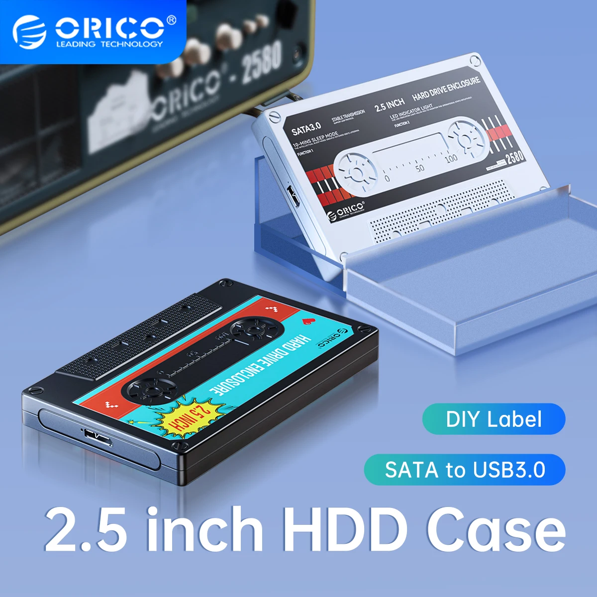 ORICO 2.5'' HDD Enclosure SATA to USB3.0 External Hard Drive Case 5Gbps / 6Gbps Type-C HDD Case With