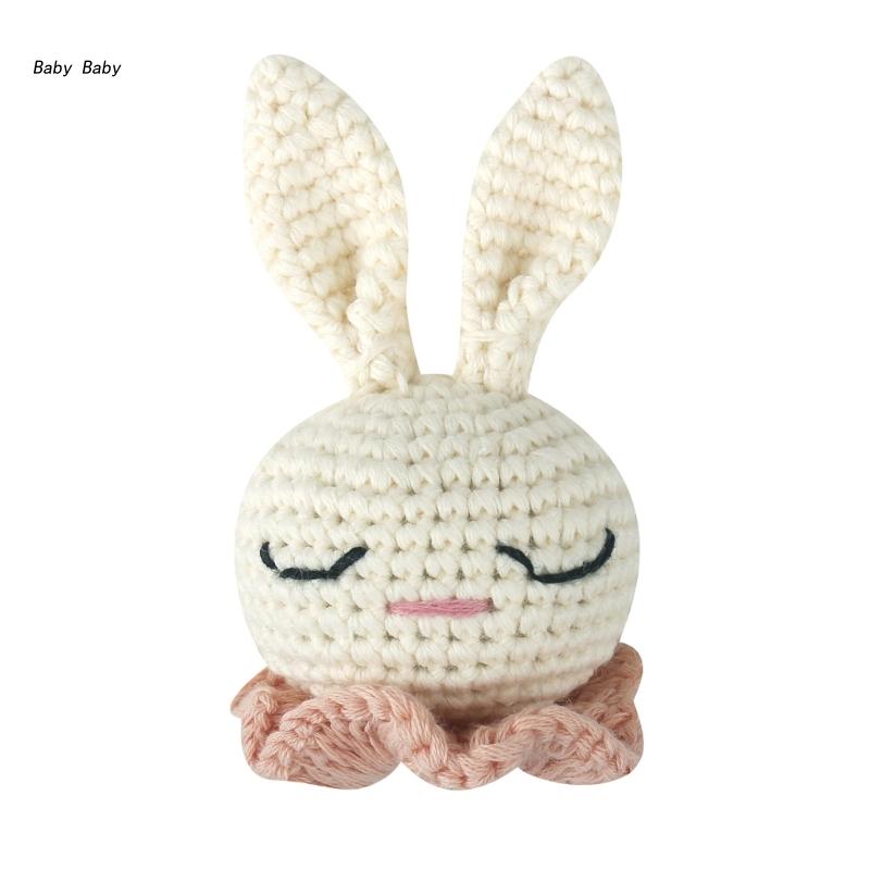 Q81A Baby Pacifier Clip Bead Crochet Rabbit DIY Teething Toy Cute Infant Shower Gift