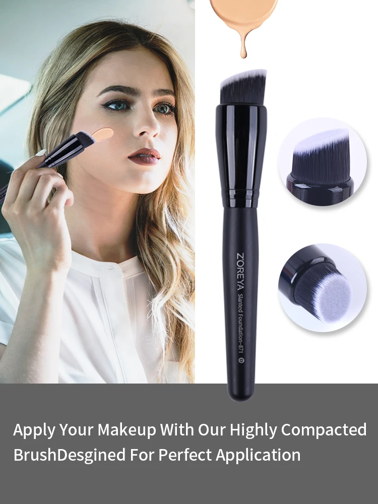 ZOREYA 15 Pcs Luxury Balck Makeup Brushes Set Tools Professional Brushes Foundation Powder Eyeliner