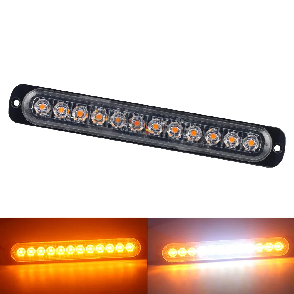 1x Stroboscopes Strobe 12 LED Flash Light Auto 12-24V Emergency Flashing Side Marker Light Bars