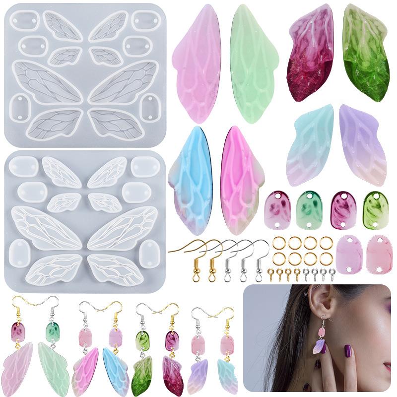 Angel Wing Decor Earring Silicone Mold Suitable for UV Epoxy Resin Diy Craft Backpacks Pendant Ornament Jewelry Making