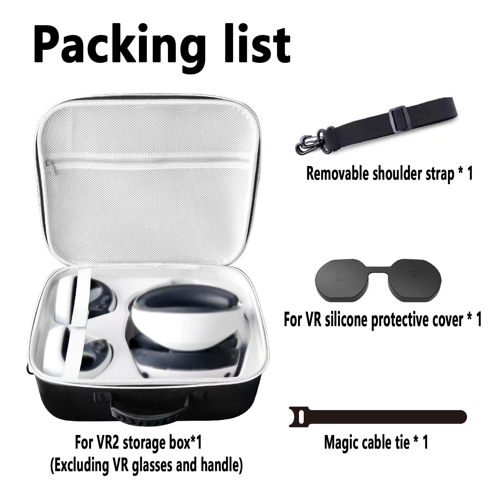 For NEW EVA/PSVR2 multi-function portable cross-body zipper storage bag for PS VR2 All-in-one VR and Accessories