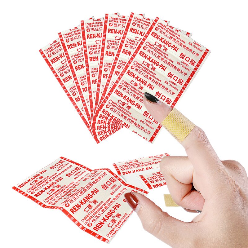 50 Pcs/lot Non-woven Fabrics Band Aid Breathable First Aid Wound Patch Finger Dressing Band Adhesive Bandage Sticking Plaster