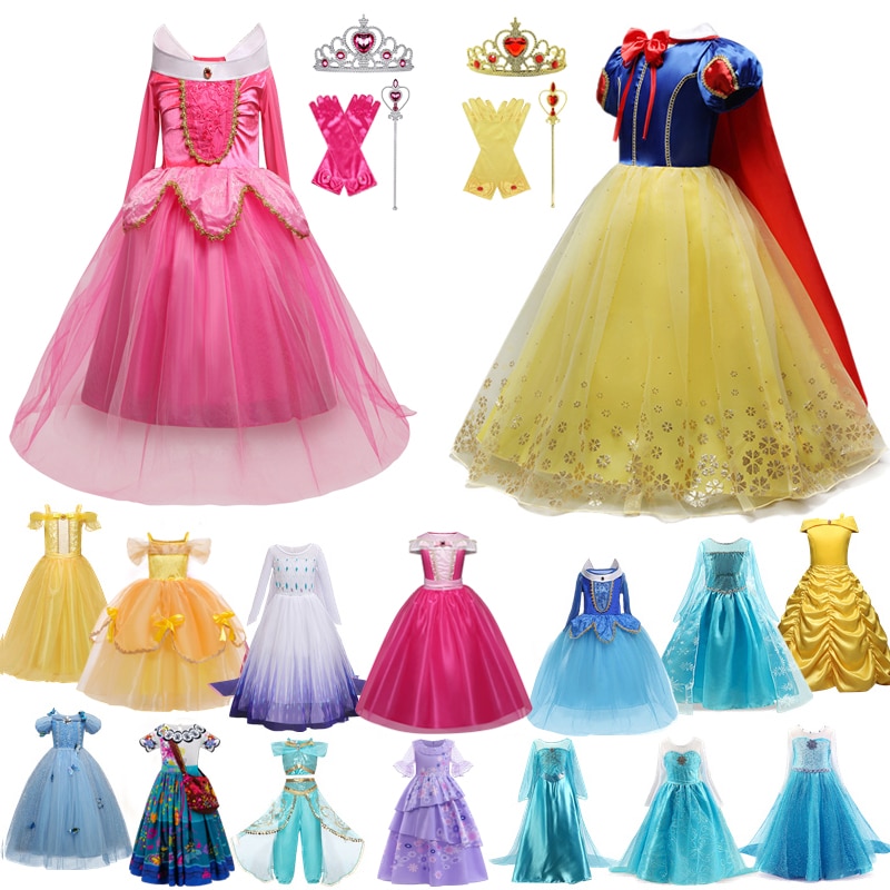 Girls Cosplay Elsa Princess Dress Christmas Halloween Party Costumes Children Birthday Vestidos Robe Kids Disguise Clothes Dress