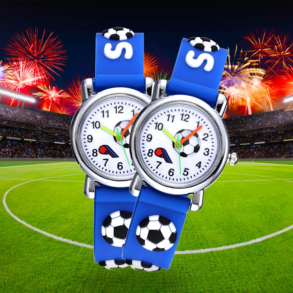Football Silicone Kids Watches Unique Design Cartoon Ball Wristwatch Boy Quartz Montre Enfant
