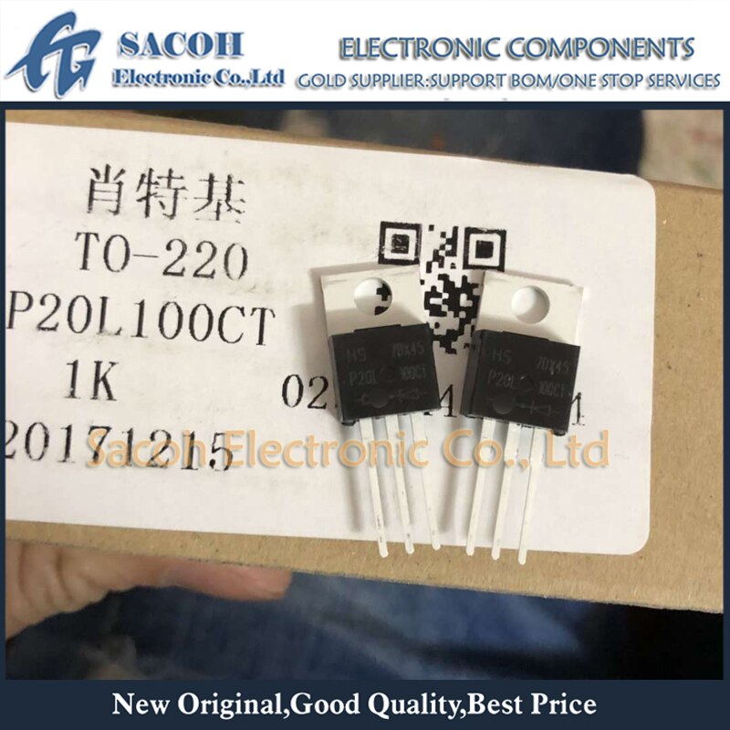 New Original 10Pcs P20L100CT P20L100FCT MBR20L100CT TO-220/TO-220F 20A 100V Schottky Rectifier Diode