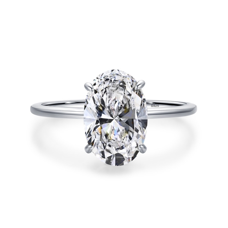Oval 6 Carat Moissanite Engagement Rings For Women S925 Sterling Silver Wedding Bands Jewelry With GRA Certificate