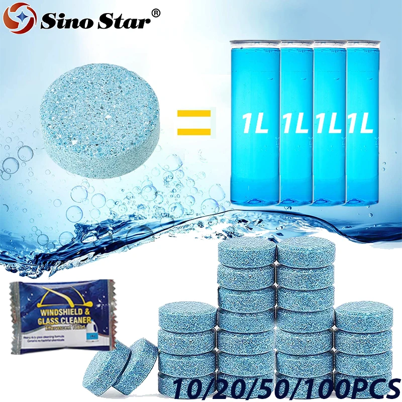 Car Windshield Washer Fluid Tablets Car Glass Solid Wiper Easy To Use for Most Cars SUV Trucks