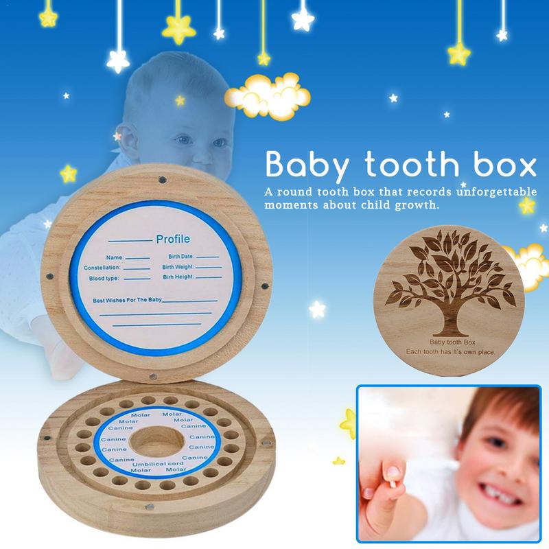 Wholesale New Baby Teeth Box Mother Care Kids Tooth Box Organizer Save Milk Teeth Wood Storage Box Storage Boxes Baby Souvenirs
