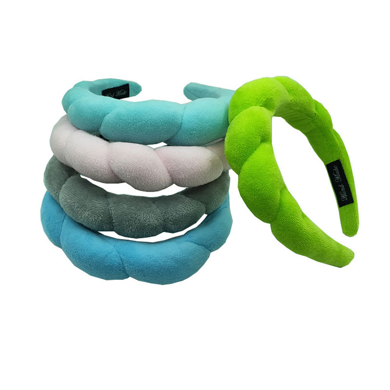 New Solid Color Velvet Soft Hair Hoop Hair Hoop Winter Handmade Sponge Hair Hoop Women's Fashion Hair Accessories