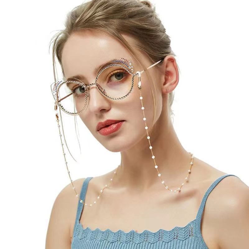 Imitation Pearl Glasses Chain Lanyard Sunglasses Anti-lost Hanging Glasses Rope Eyewears Cord Holder Bead Neck Strap Rope