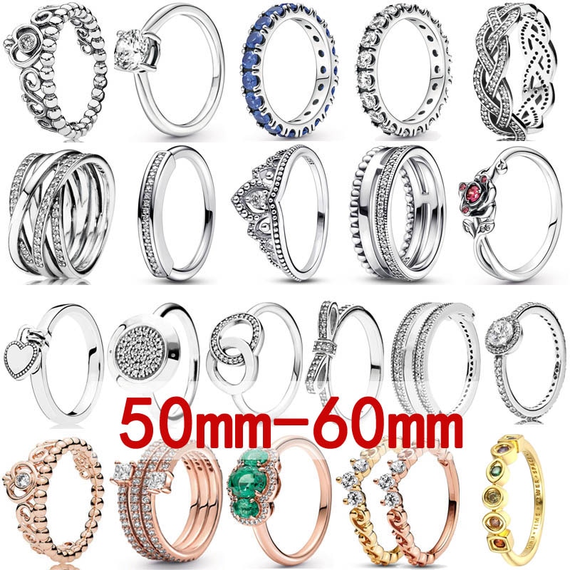 New 925 Sterling Silver Reversible Heart Signature Circles Tiara Royal Crown Flower Bow Ring For Women Gift Fashion Jewelry