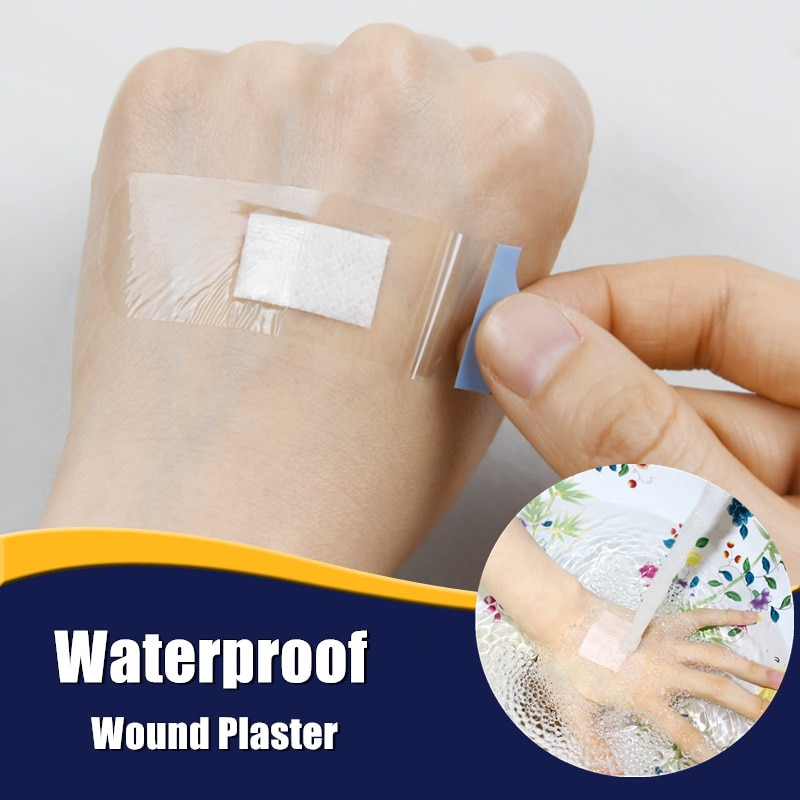 120pcs/set Waterproof Band Aid PU Transparent Medical Strips for Water Sports Bathing Patch Invisible Hemostasis Wound Plaster