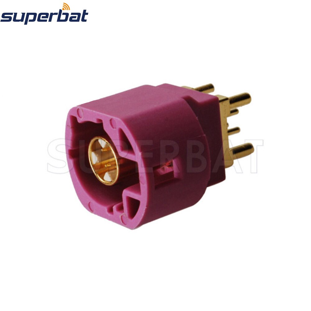 Superbat 10pcs Fakra Female Straight PCB Mount Contact 4 pin 335V RF Coaxial Connector