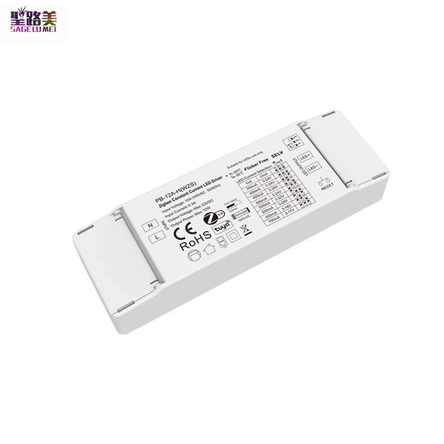 AC110V-220V To 3-24VDC 1CH*(350-700mA) 12W Zigbee 3.0 Constant Current LED Driver 9-45VDC 100-450mA