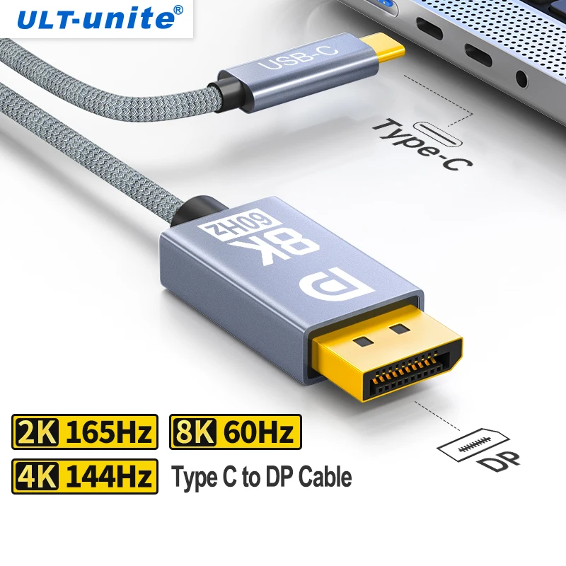 Type C to DP 1.4 Cable 8K60Hz Dynamic HDR USB C to DisplayPort Cable Thunderbolt 3 4 4K For MacBook