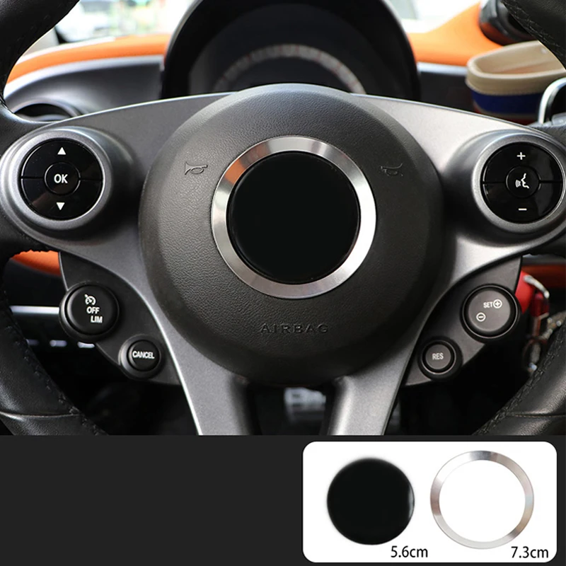 2Pcs Car Steering Wheel Decoration Ring Sticker For Mercedes Smart BRABUS 453 Fortwo Forfour Car