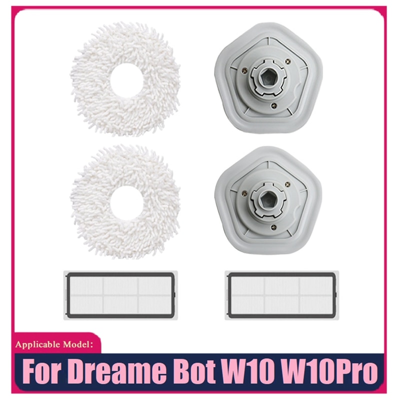 6Pcs Replacement Accessories Mop Cloth HEPA Filter For Dreame W10/W10 Pro Vacuum Cleaner Part For Cleaning Floor