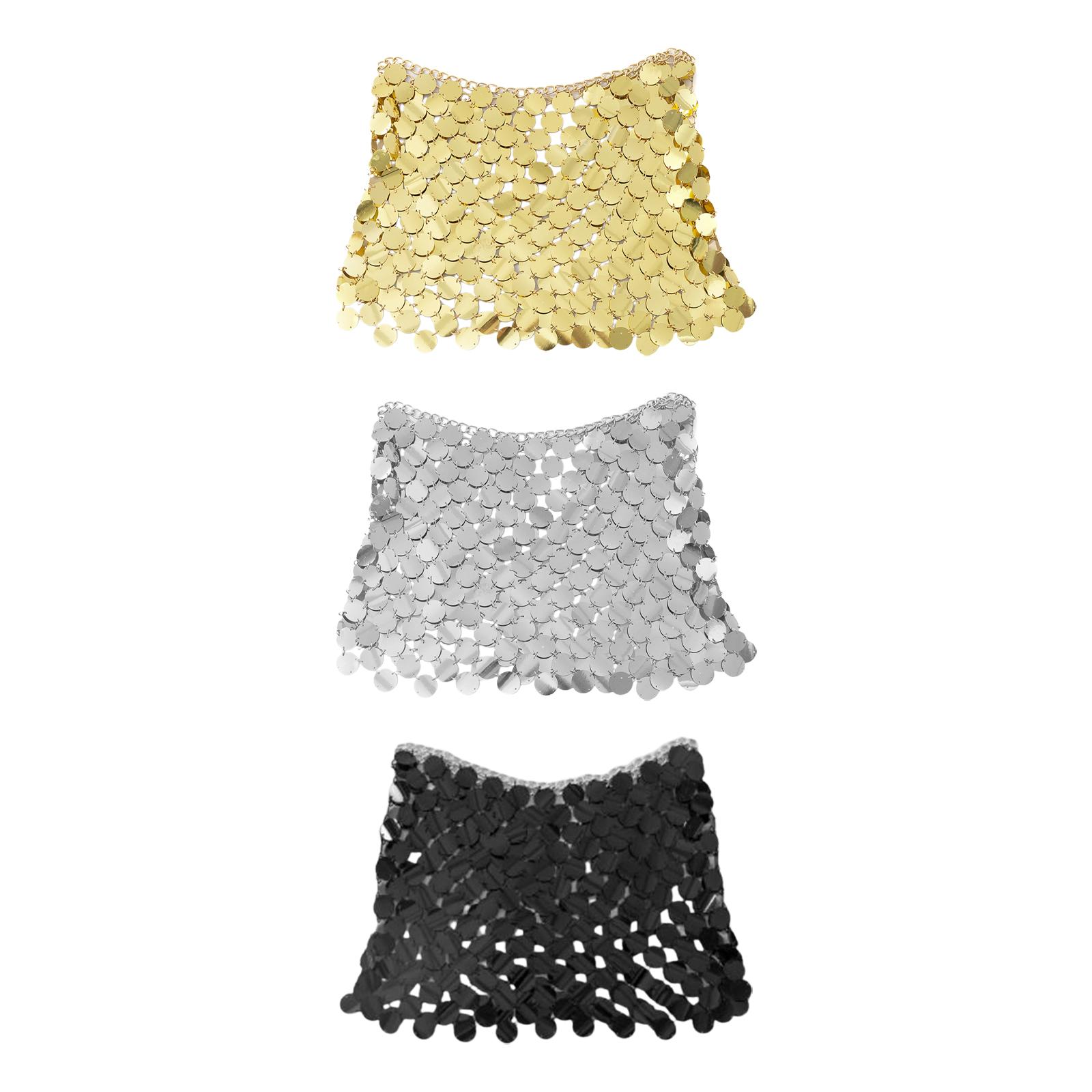 Women Girls Sequin Skirt Body Jewelry Bikini Skirt Fashion for Beach Nightclub Rave